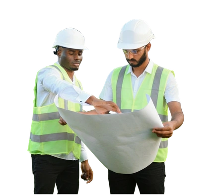 Professional solar technicians examining installation blueprints – Solar Panel Pro LA Los Angeles